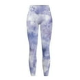 thumbnail image 5 of Renewold Violet Tie-dye Womens Yoga Pants with Pockets High Waisted Womens Leggings Cute Exercise Yoga Leggings Opaque Activewear Lightweight Ankle Leggings, L, 5 of 8