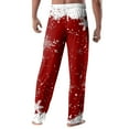 thumbnail image 5 of Garbnen Christmas Pajamas Pants for Men Santa Printed Wide Leg Men's Pajama Bottoms Elastic Waist Funny Fall Winter Merry Xmas Print Soft Mens Sleep Pants, 5 of 6