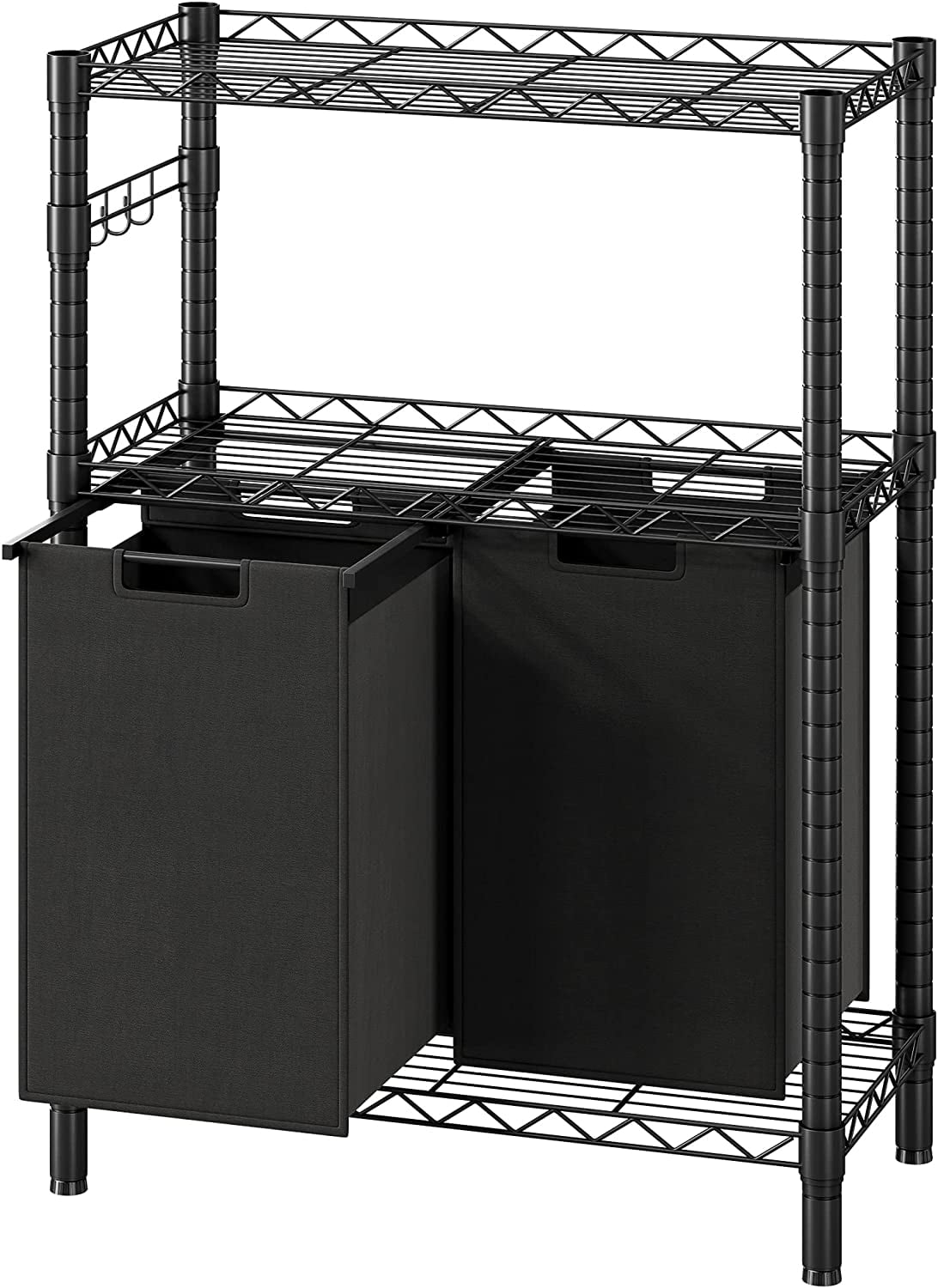 Laundry Sorters with 2 X 45L Laundry Bags & 2 Tier Adjustable Storage