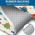 thumbnail image 4 of White Cartoon Dinosaurs Pattern Bathroom Rugs Sets 3 Piece,Toilet Cover Set,Absorbent Non Slip Bathroom Mats Sets with U-Shaped Contour Rug Toilet Rug Set, 4 of 5