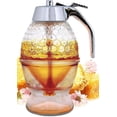 thumbnail image 1 of Honungsbehållare Droppfri Glas - Lönnsirapsbehållare Glas - Vacker Honungskaka Honungsburk - Honungsburk med Ställ, 1 of 4