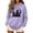 Purple, variant on Staron Halloween Hoodies for Women Witch Pumpkin Moon Gothic Print Pullover Tops Long Sleeve Crewneck Casual Sweatshirt Tops, Army Green M