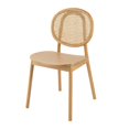 thumbnail image 3 of Beechwood and Rattan Dining Chair - Set of 2 - 19" x 23.5" x 33.5" - Beige, 3 of 10