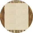 thumbnail image 1 of Ahgly Company Tapis Rond Lavable en Machine Intérieur Transitionnel Blond Doré Or, 8 Pieds Rond, 1 of 7