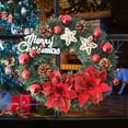 thumbnail image 4 of Vikakiooze Christmas Wreath With Balls And Plastic Flower, Christmas Garland Winter Holidays Home Front Door Decor, 4 of 8