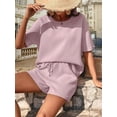 thumbnail image 5 of EASYBRAUS Women Batwing Sleeve Top and Shorts Set Summer 2025 Casual Two Piece Outfit S-XXL, 5 of 7