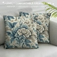 thumbnail image 3 of COMIO Blue Flowers Pillow Covers Leaf Floral Pillow Cover Home Decorative Sofa Leaves Vintage Pillow Cases Cushion Cover, 3 of 5
