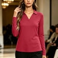thumbnail image 4 of OGLCCG Women's Long Sleeve Shirt V Neck Basic Workout Top Lightweight Athletic Running Gym Yoga Golf Tees,S-XXL, 4 of 6