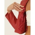 thumbnail image 5 of INSPIRE CHIC Faux PU Leather Jacket for Women's Open Front Long Sleeve Cropped Coat M Red, 5 of 6
