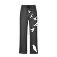 thumbnail image 4 of Jinhomg Men's Linen Cotton Pants 2025 Trendy Bird Printed Lounge Pants Loose Fit Casual Elastic Waist Summer Beach Pants with Pockets Holiday Sales XXL, 4 of 8