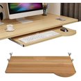 thumbnail image 1 of Ergonomic Keyboard Tray with Wood Top - Adjustable Height 60x26cm, 1 of 5