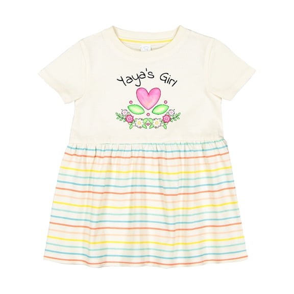 Inktastic Yaya's Girl Heart Flowers Girls Baby Dress