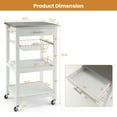 thumbnail image 3 of Costway Chariot Compact pour Îlot de Cuisine, Chariot de Service Roulant avec Panier Supérieur en Acier Inoxydable, 3 of 10