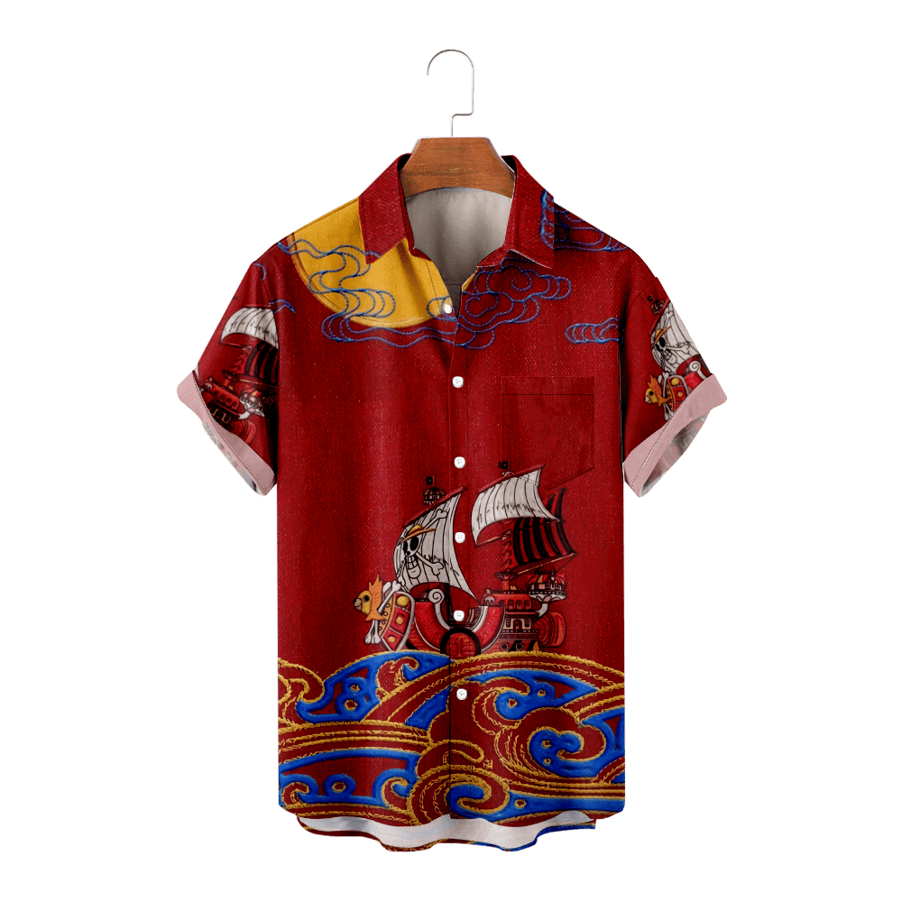 Big & Tall Men Short Sleeve Button Down Aloha Beach Shirt for Teen and Adult