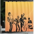thumbnail image 4 of Ambesonne Yellow Black Shower Curtain, Jazz Quartet Stage, 69"Wx84"L, Mustard Black, 4 of 5