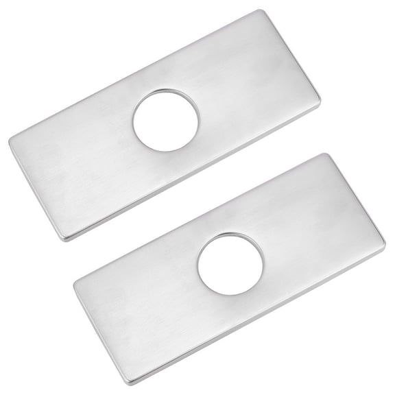 304 Stainless Steel Sink Hole Covers Deck Plate 3-to-1 Kitch Faucet Escutcheon Plate Rectangle Stainless Steel Color 66x160x6mm Hole: 34.5mm