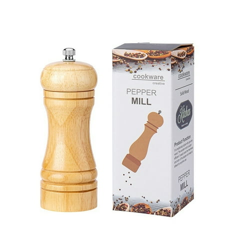 

Njoeus 5-8-10inch Primary Color O a k Grinder Manual Pepper Mill with Ceramic Grinder