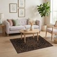 thumbnail image 3 of ODIKA 4'x6' Orange And Black Ornate Center Scrolling Washable Area Rug Emblem Vine Border Symmetrical Layout Ornamental Balanced for Home Office, Under Desk, Non-Slip Chair-Friendly, Flatwoven, 3 of 6