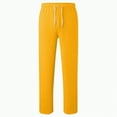 thumbnail image 4 of Ccpelsie Boy's Baggy Sweatpants Cotton Fleece Wide Leg Lounge Sweat Pants Drawstring Waist Jogging Pants with Pockets(A-Yellow,9-10 Years), 4 of 5