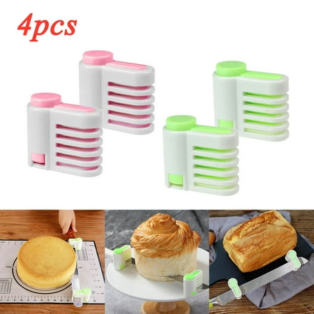 

BuleStore 4 Pcs Even Cake Slicing Leveler Bread Cutter Durable Baking Kitchen Tools