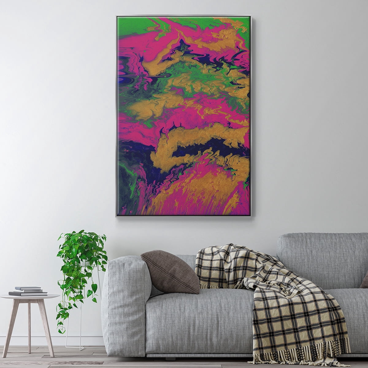 M48 Framed Premium Gallery Wrapped Canvas - Ready to Hang - 27 x 41 - Silver Floating Frame