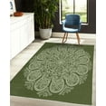thumbnail image 4 of Oriental Decorative Rug, Abstract Round Mandala Designed with Flower Leaves and Stems Elements, Quality Carpet for Bedroom Dorm and Living Room, 6 Sizes, Olive Green, by Ambesonne, 4 of 4