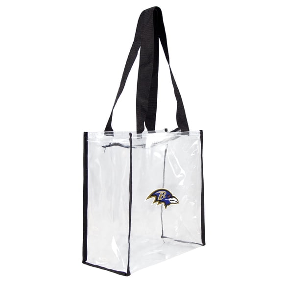 Littlearth Tote Unisex Para Adultos Nfl Baltimore Ravens, Transparente, Cuadrado, Para Estadio, Transparente, 11.5" X 5.5" X 11.5"
