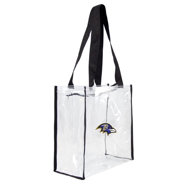 Littlearth Tote Unisex Para Adultos Nfl Baltimore Ravens, Transparente, Cuadrado, Para Estadio, Transparente, 11.5" X 5.5" X 11.5"