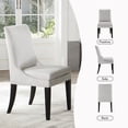 thumbnail image 4 of Upholstered Dining Chair Set of 2 Mid Century Modern Comfy Chair for Kitchen, Fabric in Ivory White, 4 of 15