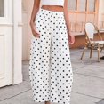 thumbnail image 6 of WGRFFH Polka Dot Pants for Women,Wide Leg Palazzo Pants,Casual Barrel Baggy Pants,Elastic High Waist Comfy Trousers with Pockets,Summer Boho Beach Pants,Lightweight Loose Ankle Pants White, 6 of 7