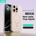 thumbnail image 2 of for iPhone 14 Pro Magnetic Case, Compatible with Mag-Safe, Soft Anti-Scratch Microfiber Lining, Slim Liquid Silicone Shockproof Protective Phone Cover for iPhone 14 Pro, Beige, 2 of 7
