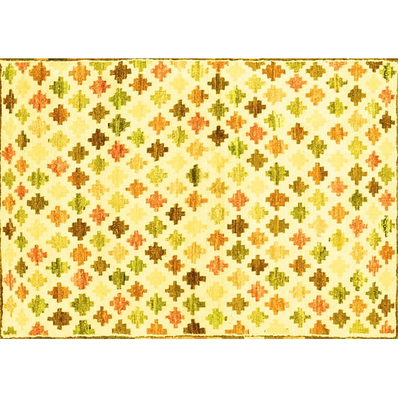 Ahgly Company Indoor Rectangle Southwestern Yellow Country Area Rugs, 2' x 4'