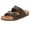 Brown, variant on NeedBo Women's Cork Footbed Flat Slide Sandals with Star Cross Band Upper Cushioned Sole, Black Size 6