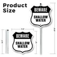 thumbnail image 2 of Beware Shallow Water (5 Pack) 12 inch X 12 inch Shield Shaped Commercial Grade Plastic Signs with Aluminum Mounting Stakes Weather Resistant Made in the USA, 2 of 8