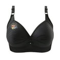 thumbnail image 4 of LNWUY Women's Cute Print Bra Non-Steel Ring Gathering Lightweight Comfort Breathable Underwear Daily Bra Black L, 4 of 4
