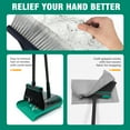 thumbnail image 3 of JEHONN Dustpan and Broom Set with 53.5 inches Long Handle Transparent Cover Green, 3 of 7