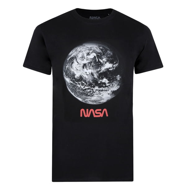NASA - Camiseta Tierra para Hombre (Negro, Blanco, Rojo)