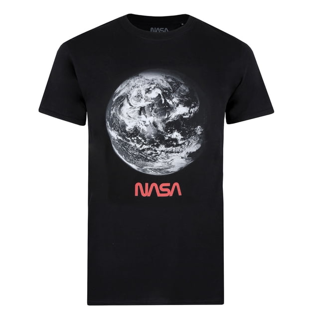NASA - Camiseta Tierra para Hombre (Negro, Blanco, Rojo)