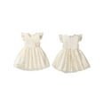 thumbnail image 2 of Kids Little Girl Tulle Dress 12 24 Months 2T 3T 4T 5T 6T Sequin Star Bow Fly Sleeve A-line Princess Dresses Cute Summer Clothes, 2 of 8