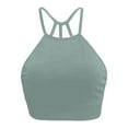 thumbnail image 5 of Women Summer Tops Women's Seamless Fitness Yoga Set With Push Up Sports Bra Crop Tops Sports Girls Sipper Big Foam Christmas Womens Cool Womens Camisole Shirt Chocolate Top Women Out Top 2xl Green M, 5 of 5