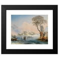 thumbnail image 2 of Johann Werner 18x15 Black Modern Framed Museum Art Print Titled - Ice Skating by Maria Worth on Lake Worthersee (1847), 2 of 5