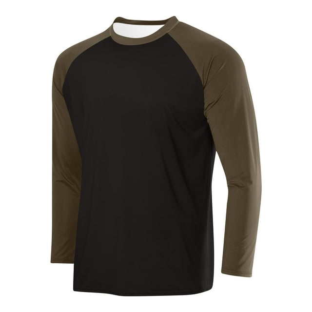 LOVZFMLL Men's Shirts, Colorblock Classic Fashion Crew Neck T-Shirts, Casual Essential Versatile Pullover, Relaxed Fit Fall Clothes