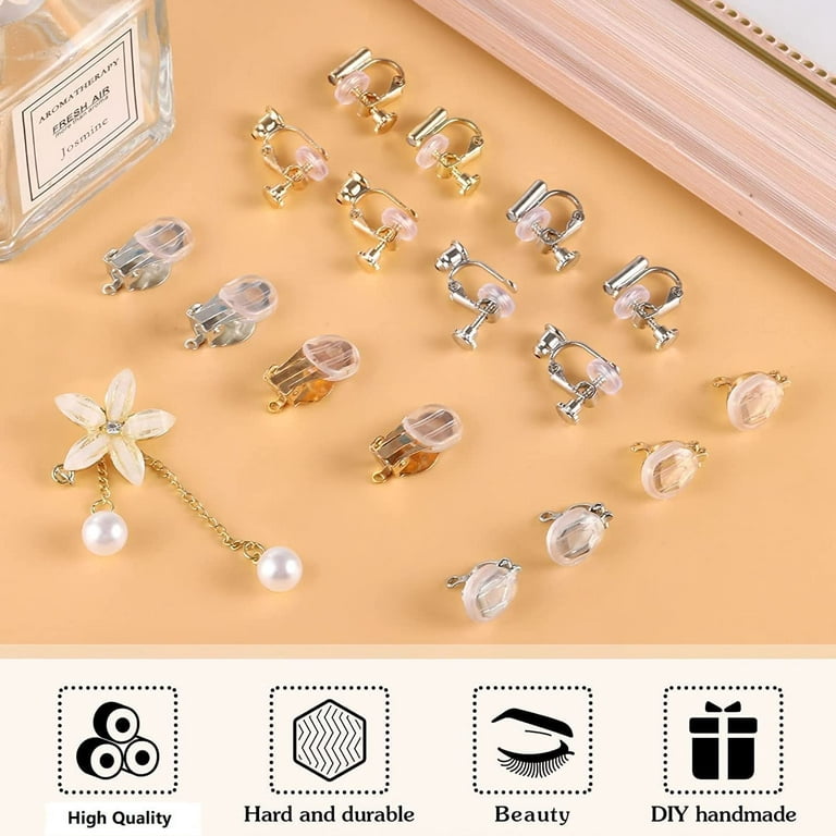 Didiseaon 100 Sets Gold Decor Ear Rings Earring Clip On Converter Earring  Findings Clip On Earring Converters Convert Pierced Earrings to Clip On Ear
