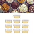 thumbnail image 4 of Paquete de 10 moldes desechables de papel de aluminio con tapas para hacer pasteles, moldes para hornear ovalados dorados de Kitchen Essentials, 4 of 8