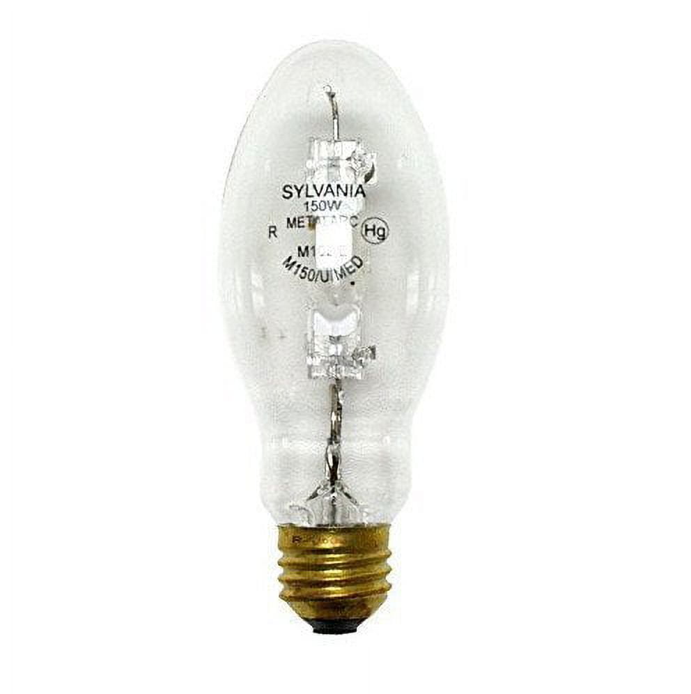 Sylvania 64785 (10-Pack) M150/U/MED 150-Watt Metal Halide HID Light Bulb, 4400K, 14000 Lumens, 65 CRI, E26 Base