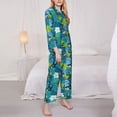 thumbnail image 5 of Wukai Shark And Leaves Print Women's Pajama Set - Soft Long Sleeve Sleepwear for Comfort and Style-X-Large, 5 of 9