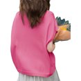 thumbnail image 5 of Short Sleeved Oversized Women Solid V-neck Casual Loose Knit Sweater Lightweight Button Tops, 5 of 6