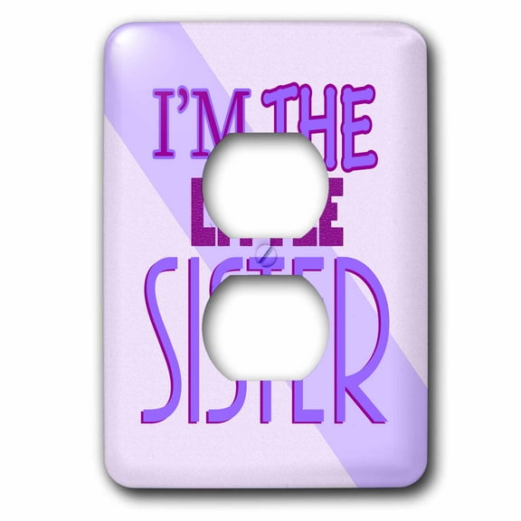 3dRose, Im the Little Sister Purple, 2 plug outlet cover