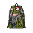 thumbnail image 2 of Lsque Fishing Gnome Pattern Canvas Daypack, Durable Backpack, High-quality Versatile Backpack,Vintage Compact Backpack-Medium, 2 of 6