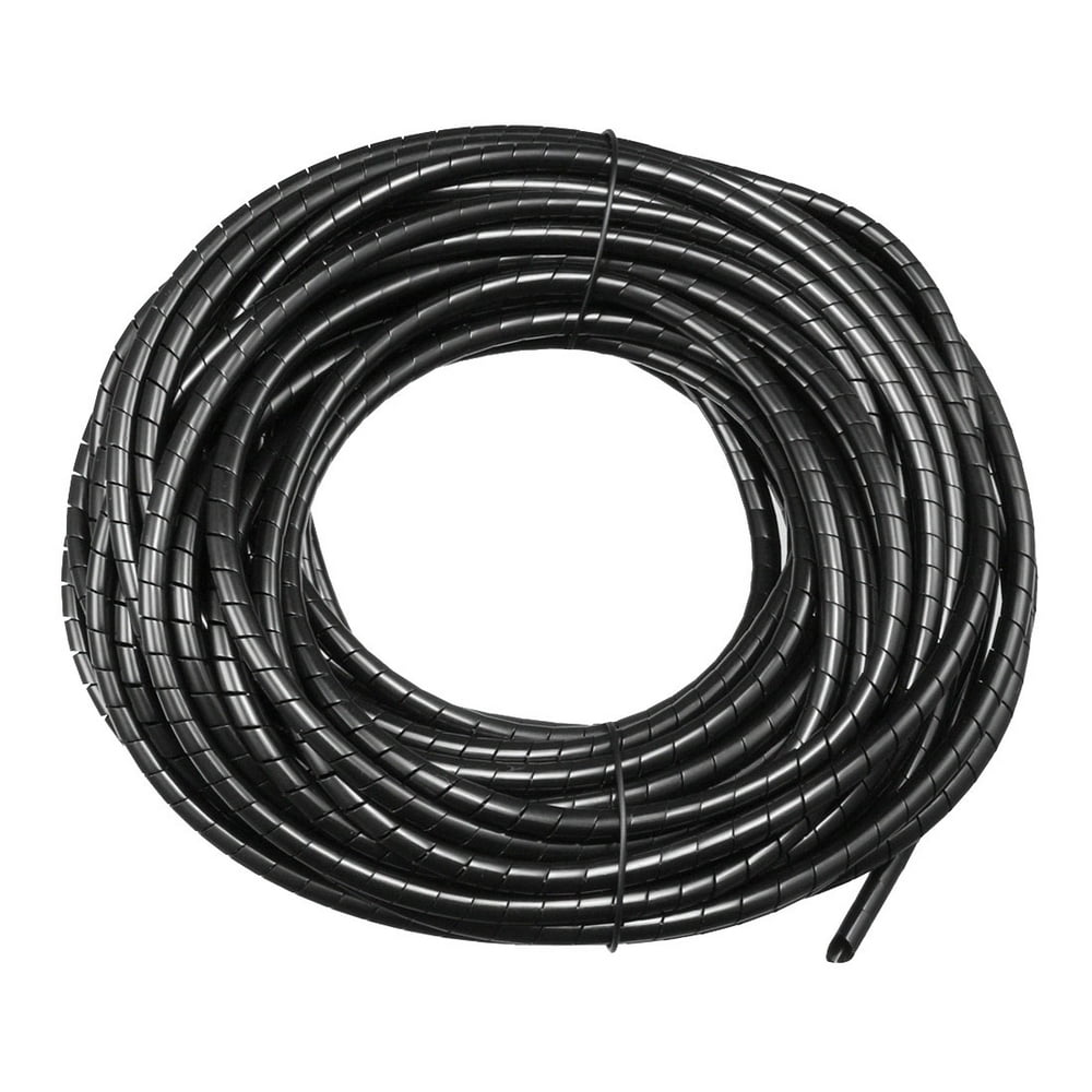 4mm Flexible Spiral Tube Cable Wire Wrap Computer Manage Cord Black 14
